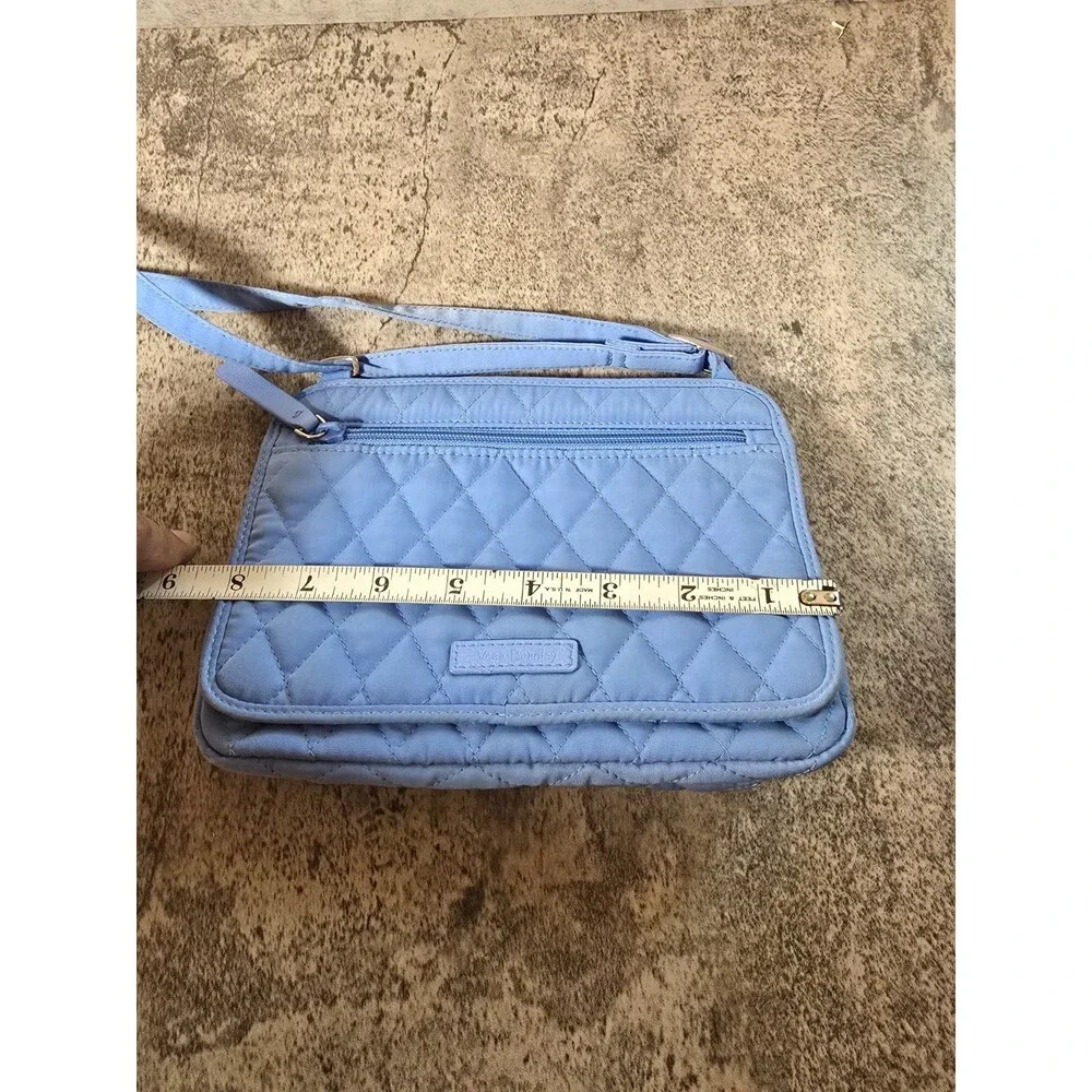Vera Bradley Petite CrossBody Purse Sky Blue Small Crossbody Solid Quilted